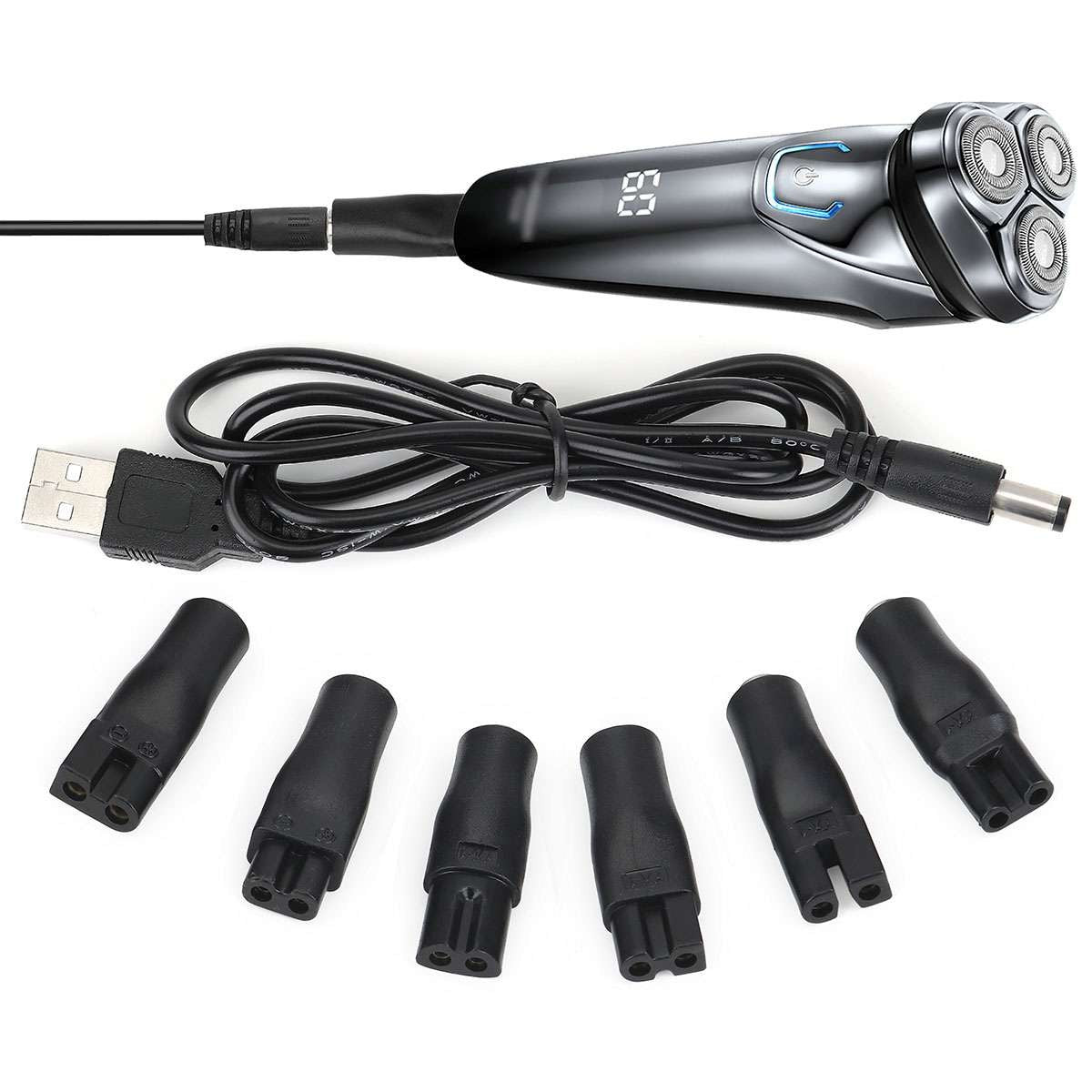 7Pcs USB Power Cord & Adapter Set for Hair Clippers & Trimmers Replacement