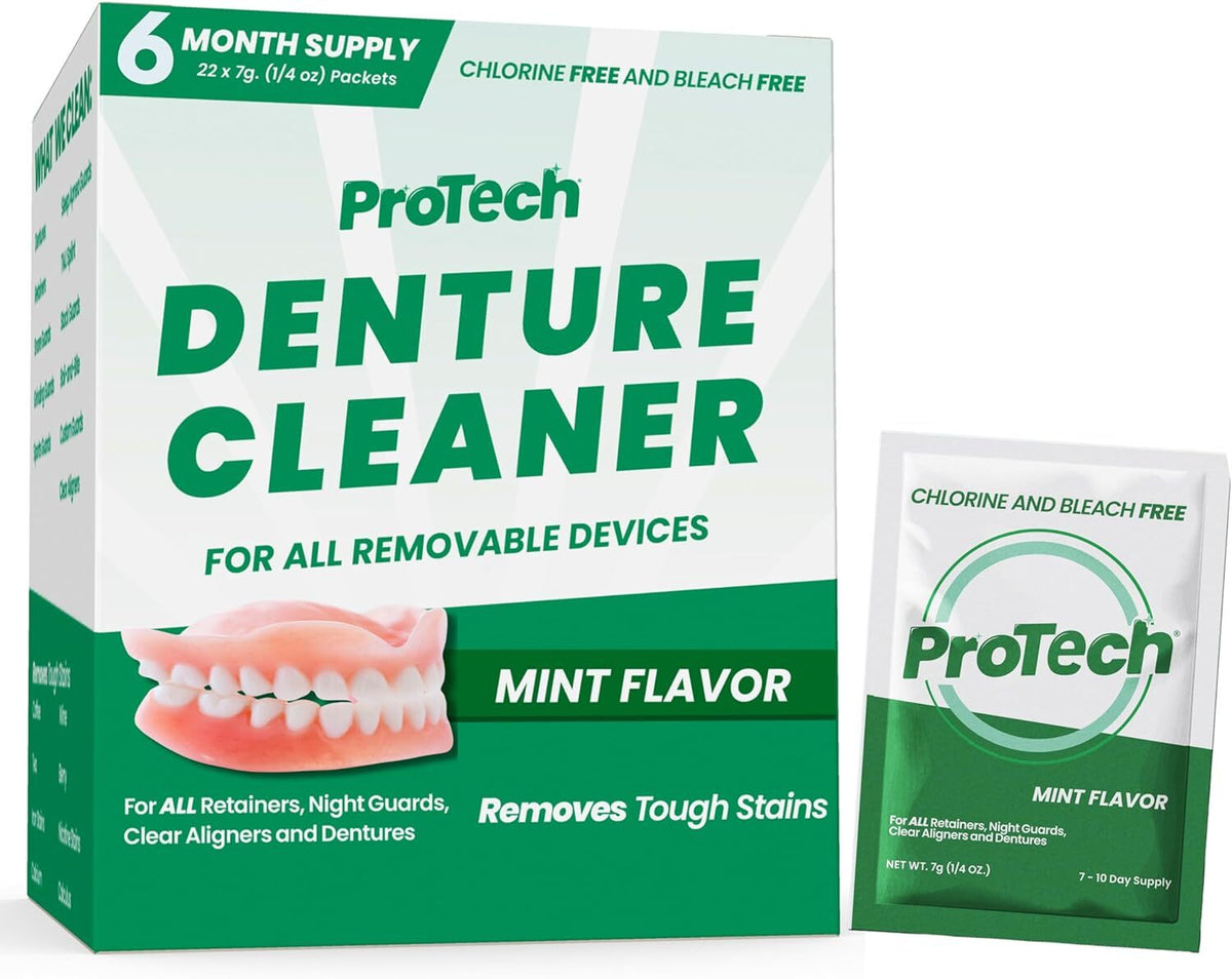Denture Cleaner Powder for Retainers & Mouthguards - 180-Day Pack