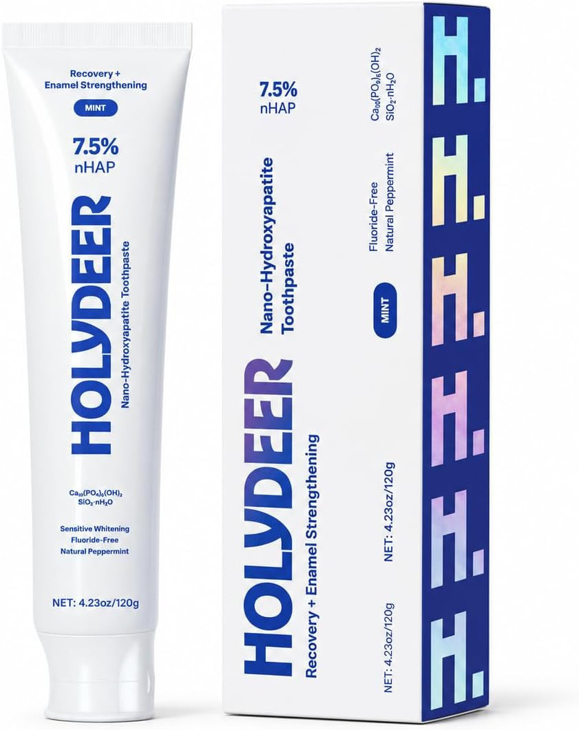 Nano-Hydroxyapatite Toothpaste Mint 7.5% Enamel Support Fluoride-Free Sensitive Whitening