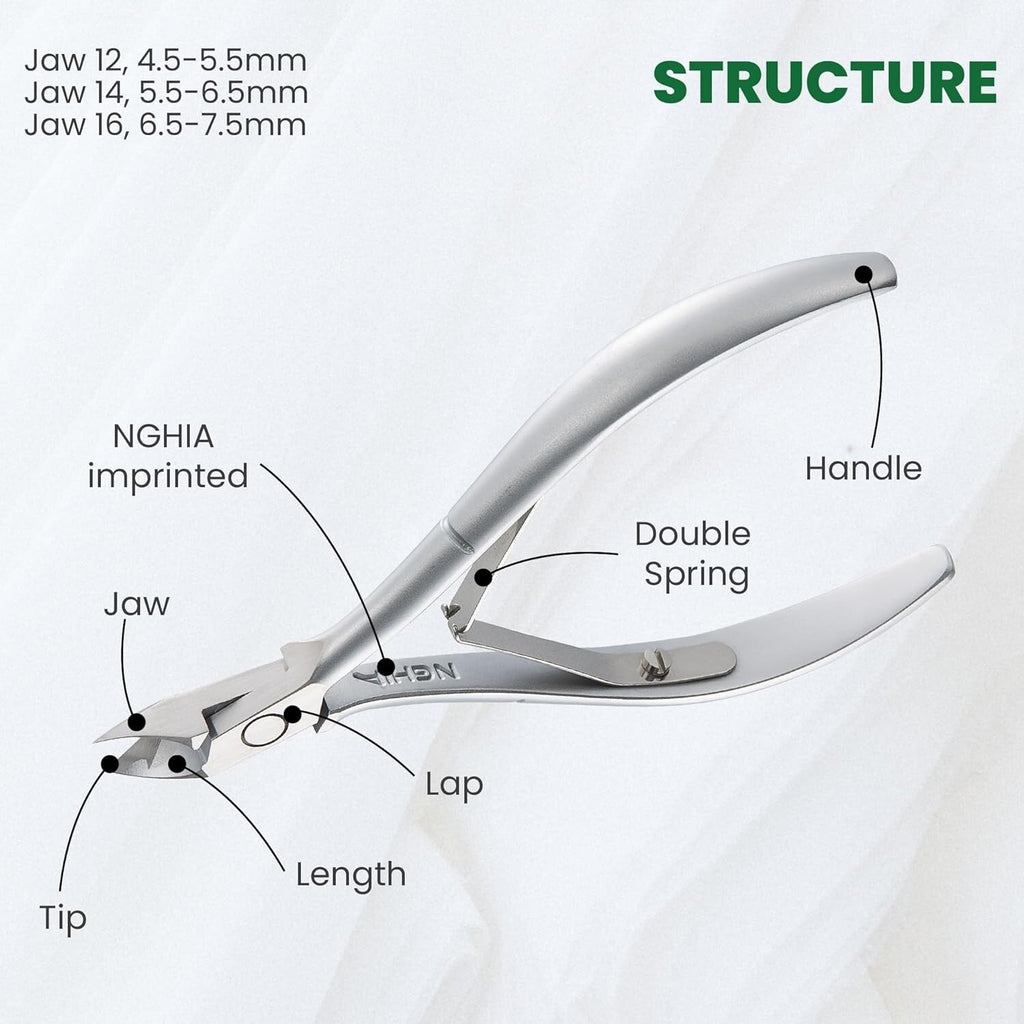 Stainless Steel Cuticle Nippers Double Spring Nail Tool D-03 12 Jaw