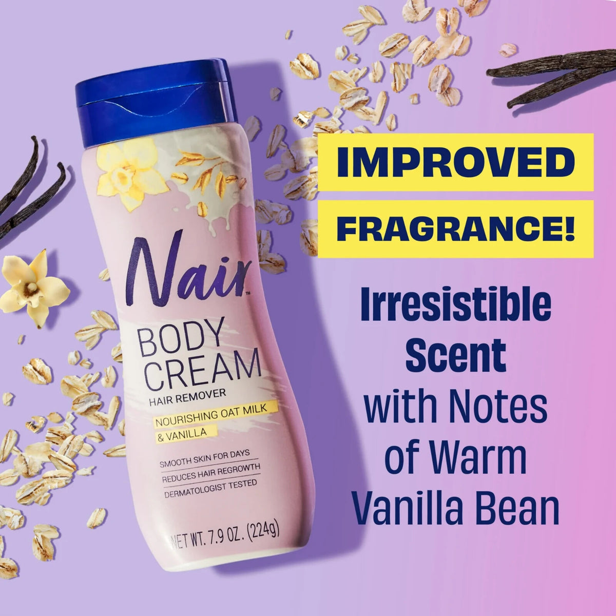Hair Removal Cream with Oat Milk & Vanilla - 7.9 oz Body Hair Remover for Women