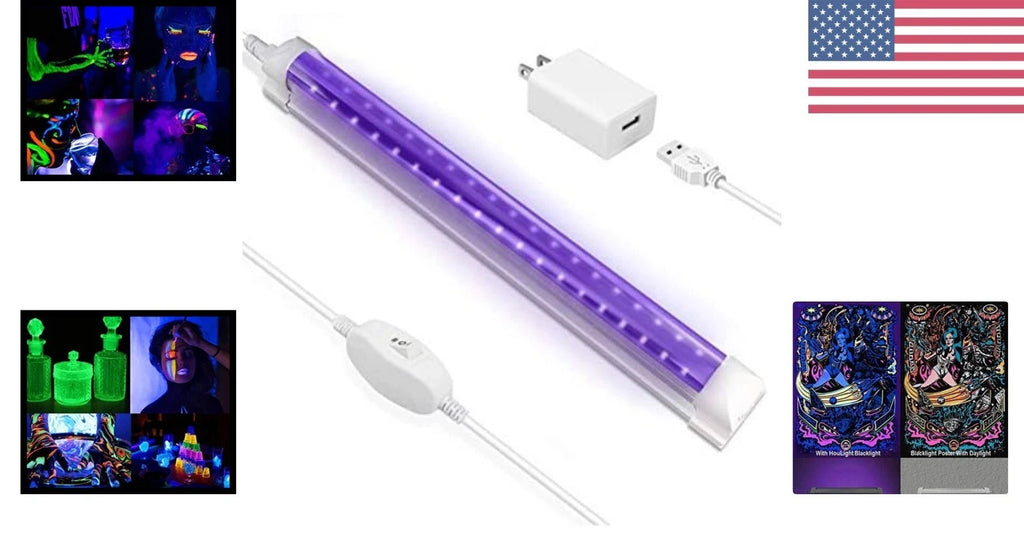 10W UV LED Black Light Tube with Adjustable Brightness for Parties Art & Detection