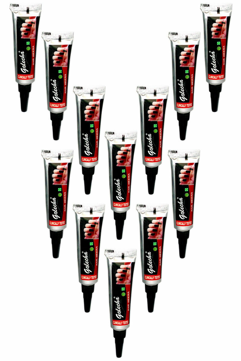 Nail Art Henna Kit - Golecha Black Small Tubes, 12 Count