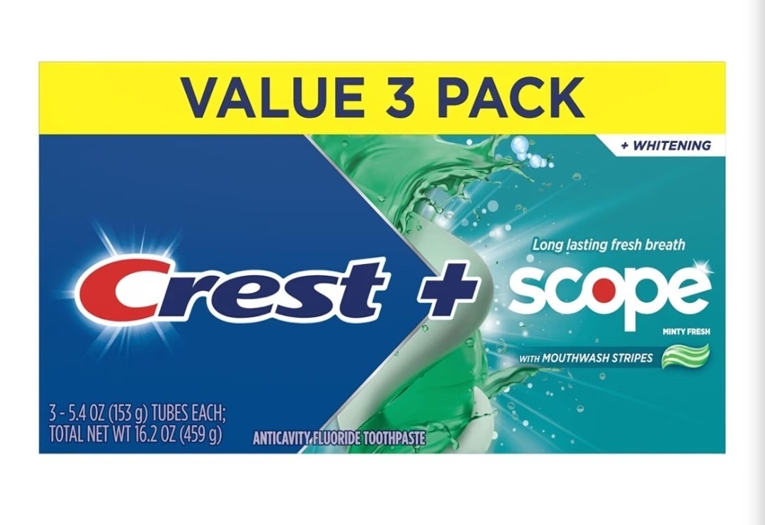 Minty Fresh Fluoride Whitening Toothpaste Pack of 3 - Tartar & Enamel Protection