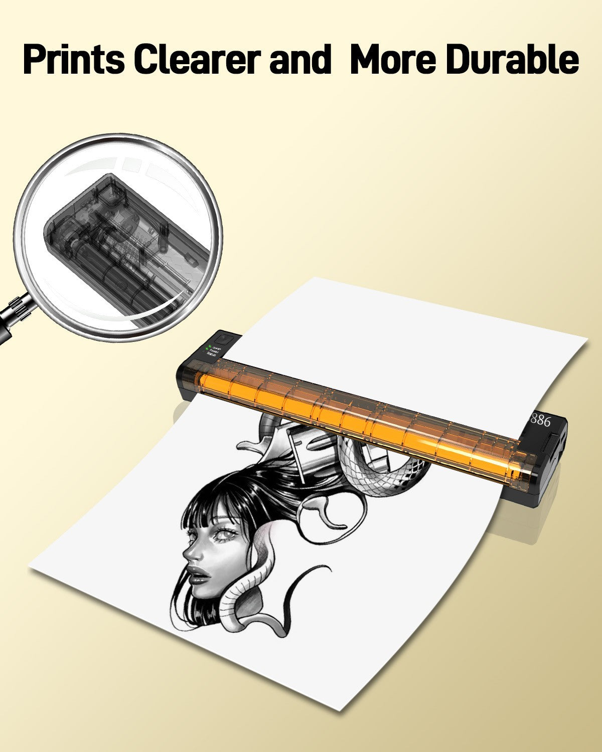 Wireless A4 Tattoo Stencil Printer—Thermal Transfer Paper Print, 1200mAh