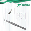 5.5 Inch Stainless Steel Eyelash Extension Tweezers - Precise Straight Salon Tool