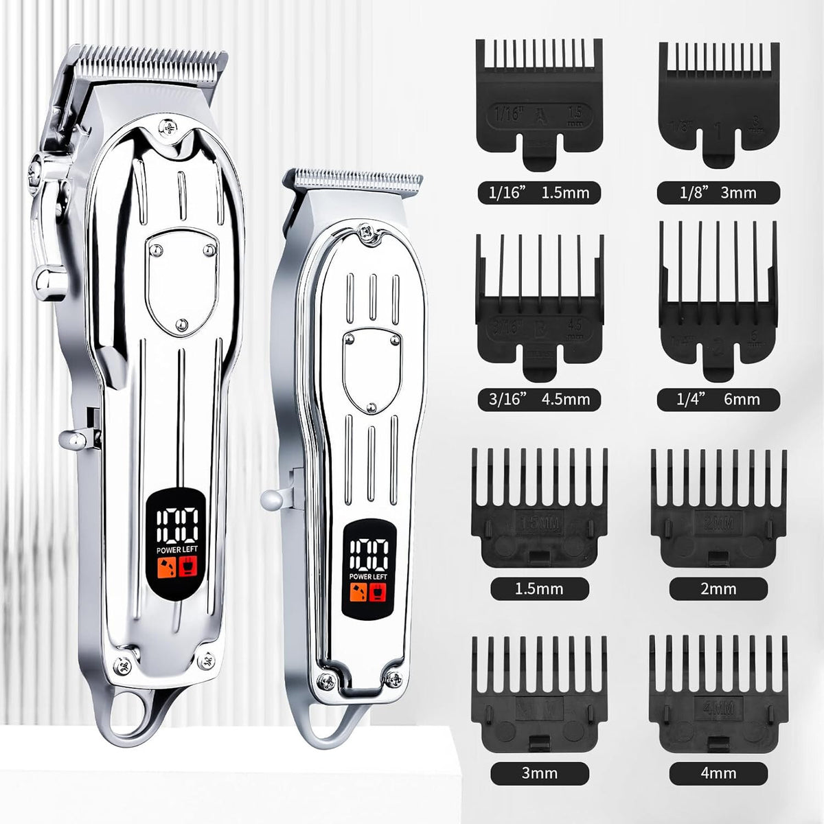 Cordless Hair Clipper & Beard Trimmer Kit for Men - Professional Home Grooming