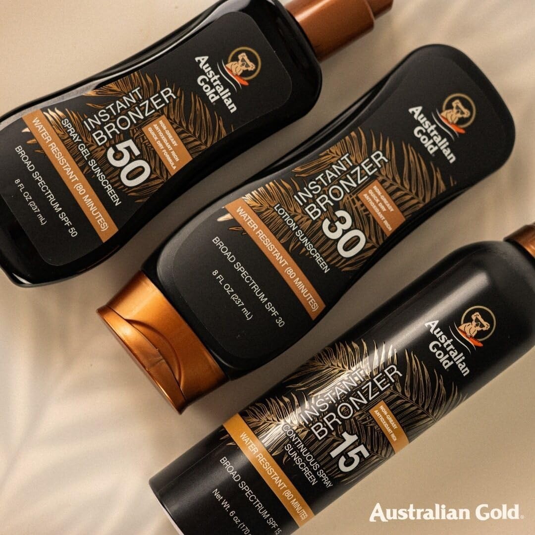 Australian Gold SPF 8 Spray Gel Sunscreen with Bronzer 8 oz
