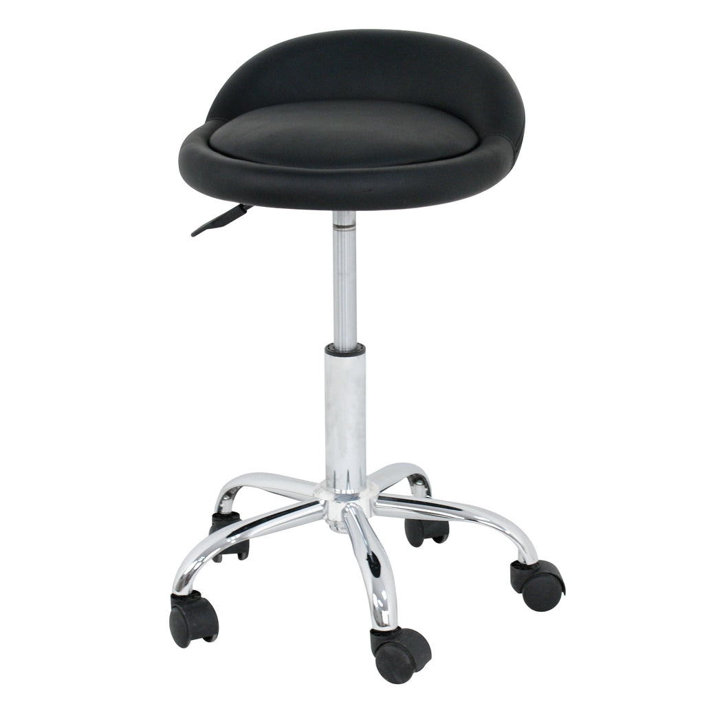 Adjustable Swivel Stool with Wheels for Salon Spa Tattoo Black