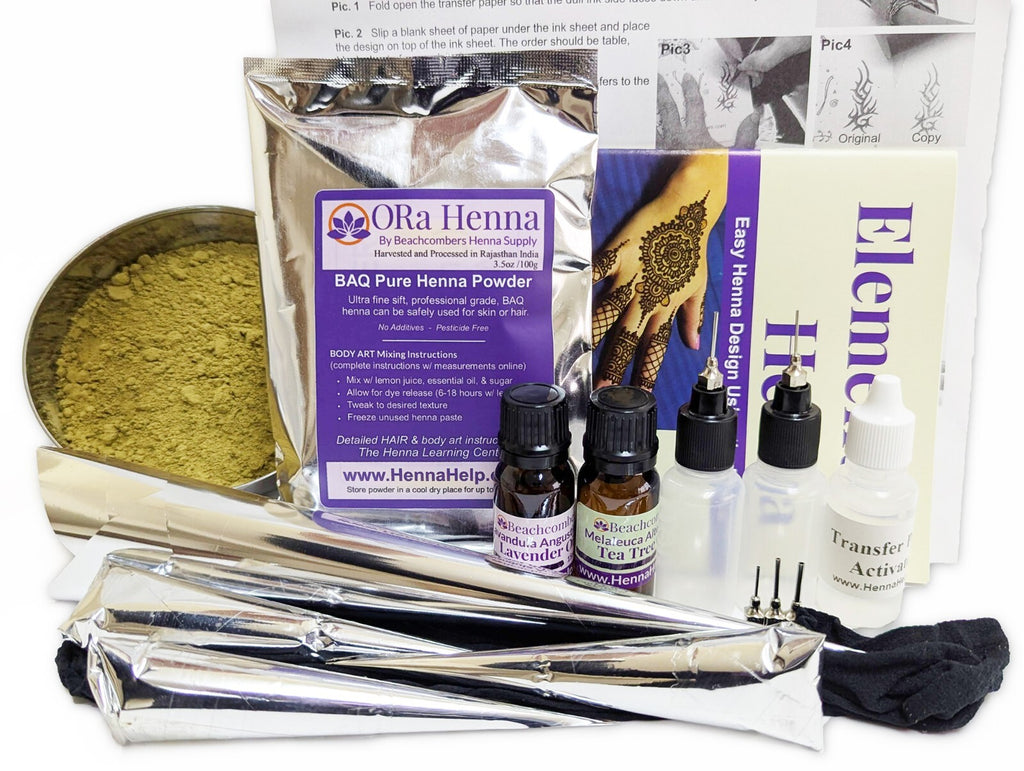 Henna Mehndi Kit with Natural Paste Cones & Tools | Beginner Friendly