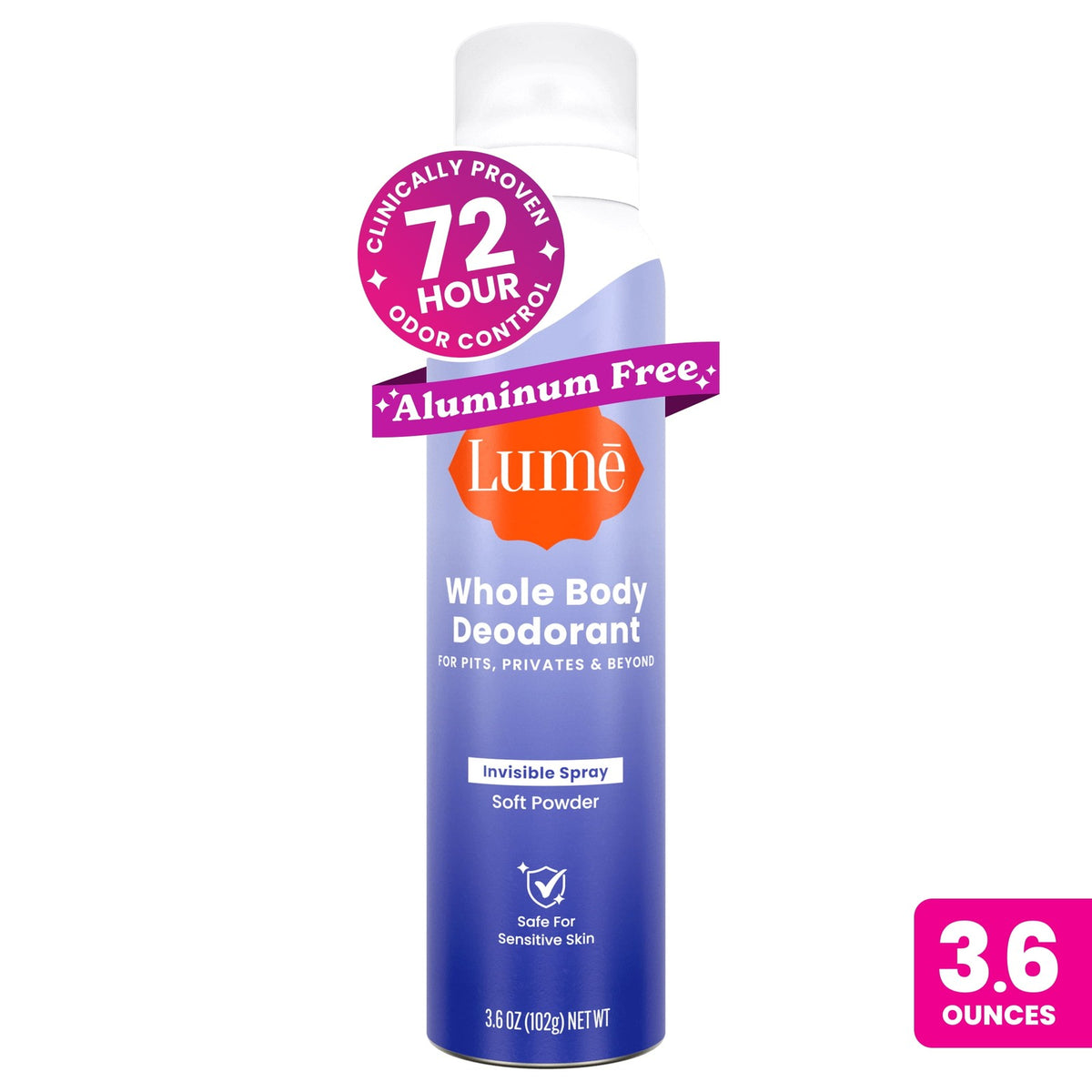 Women’s Whole Body Deodorant Spray - Aluminum-Free, 3.6 oz, Invisible