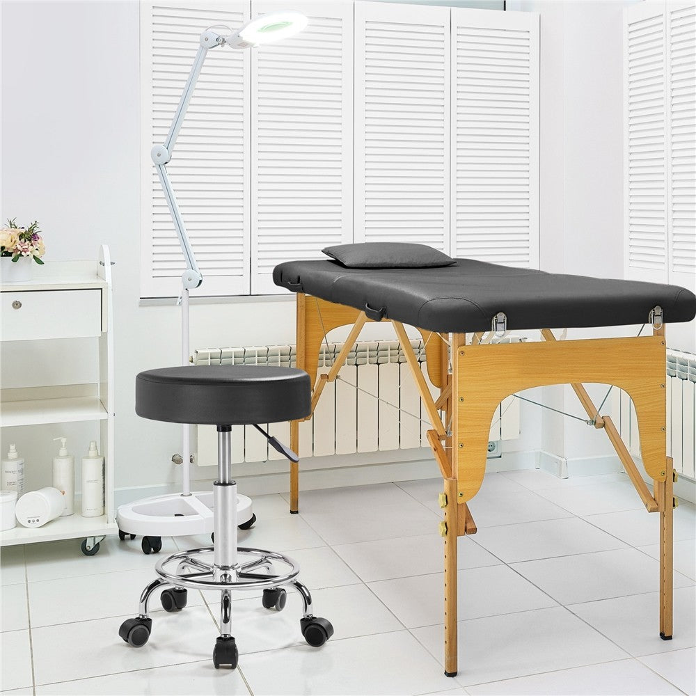 Adjustable Salon Spa Stool with Swivel Castors and Footrest