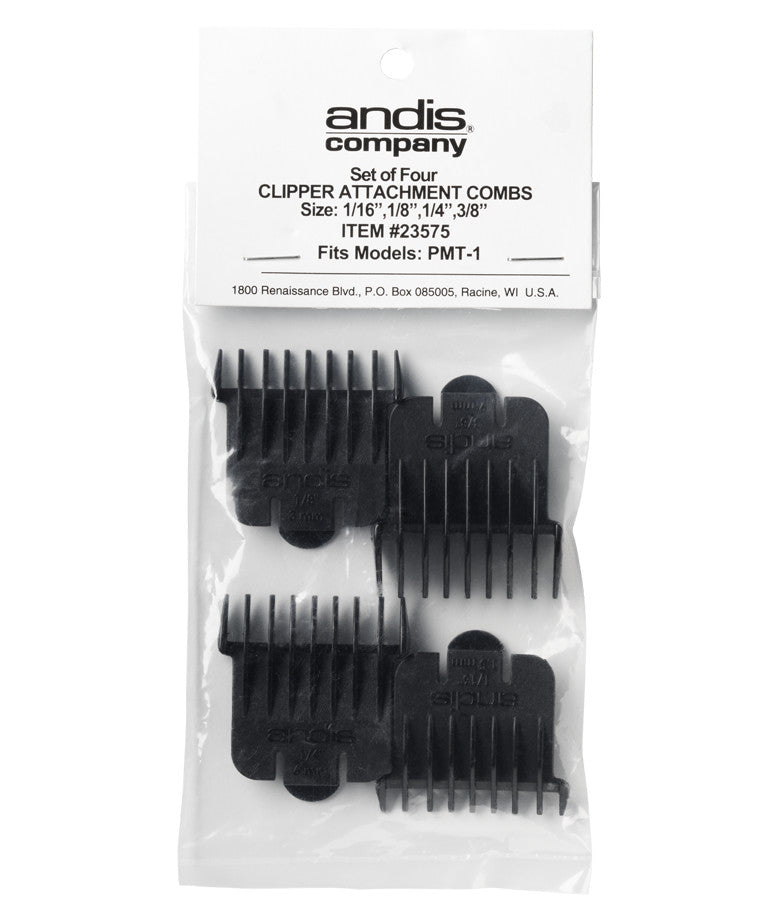 Clipper Attachment Comb Set for Trimmers - Fits Andis Models 0-3, 4-Piece