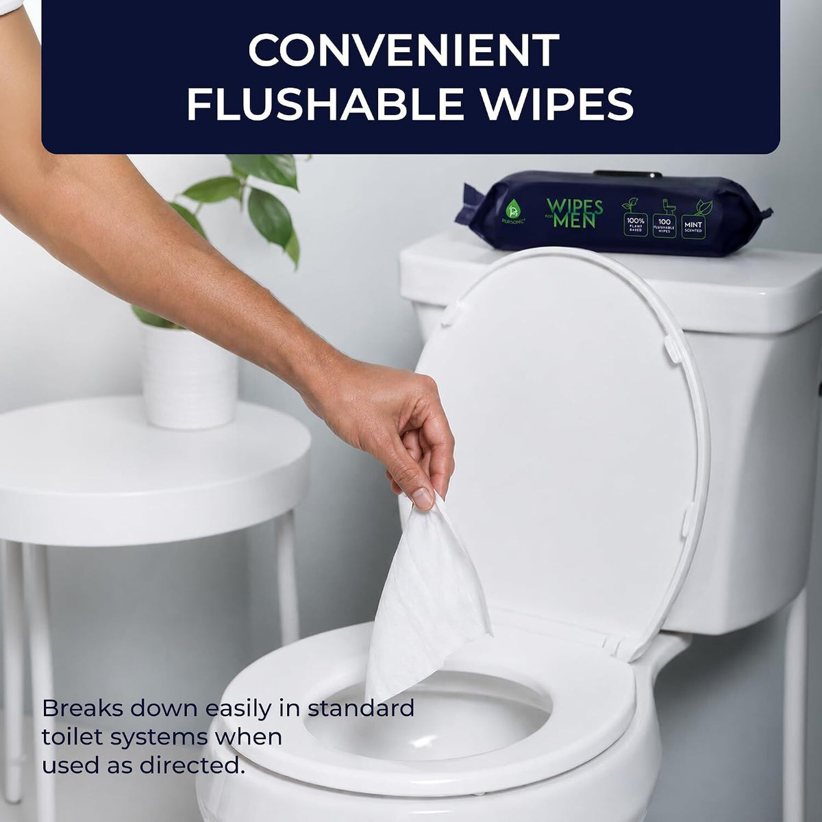 Flushable Man Wipes - Extra Large Mint Scented Cleanser 1200 Pack
