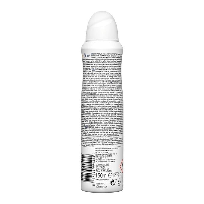 Dove Invisible Dry Anti-Perspirant Deodorant Spray 150ml - 2 Pack, Aluminum-Free & Long-Lasting Freshness