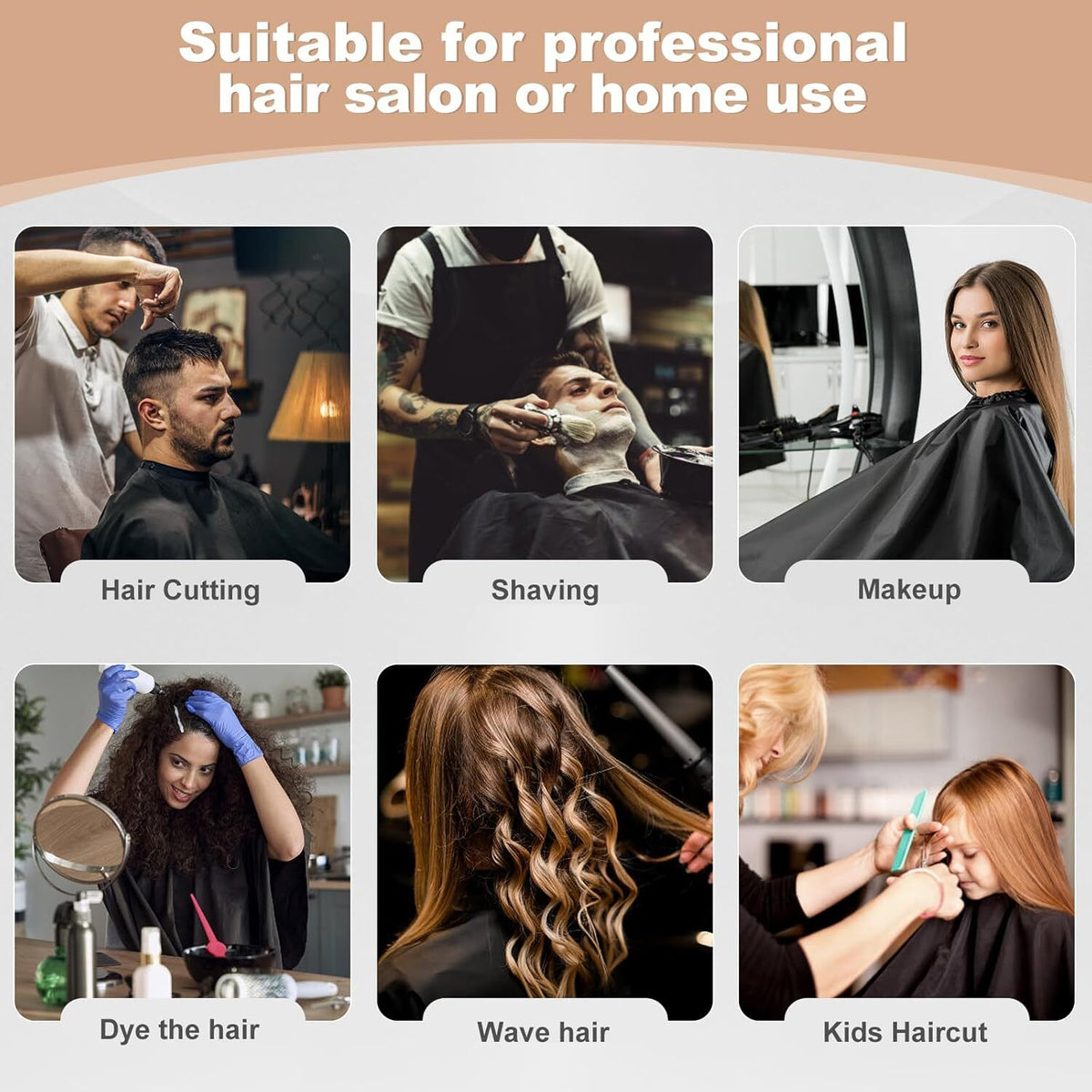 Professional Hair Cutting Cape with Adjustable Snap Closure - Large Waterproof Salon Cover