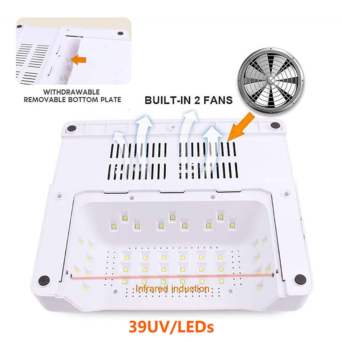 5-in-1 Nail Drill & UV LED Lamp Dryer Vacuum Cleaner for Manicure Pedicure