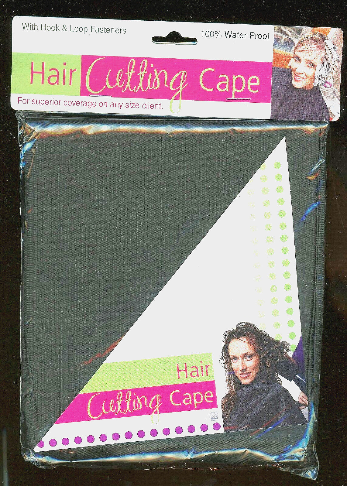 Waterproof Hair Cutting Cape - Large Black Salon Style, Easy Fast On Off