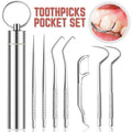 Reusable Stainless Steel Toothpicks Set Portable Teeth Cleaning Kit