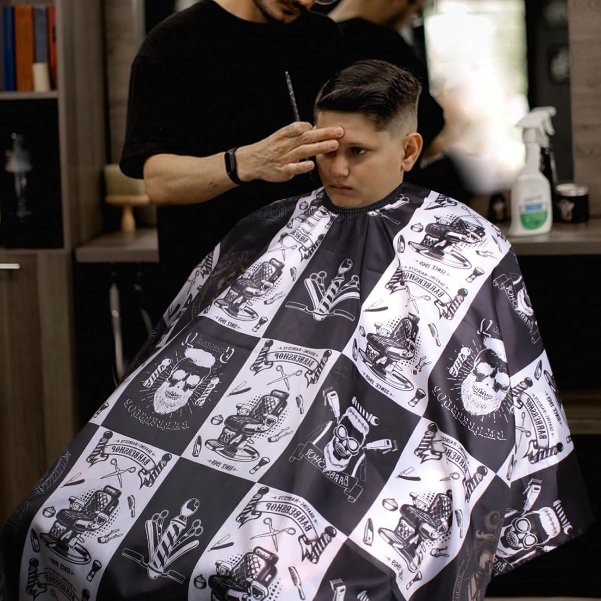 Waterproof Barber Cape with Adjustable Snap Closure 64x56 Inches for Haircut & Styling