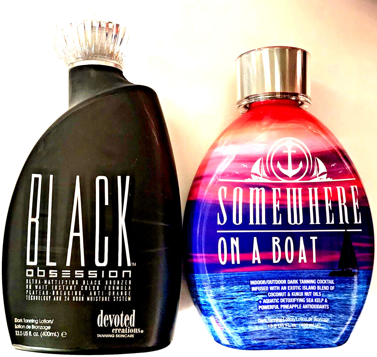 Darktans Black Obsession Bronzer & Tanning Lotion Set - Instant Dark Color, Hydrating & Anti-Aging