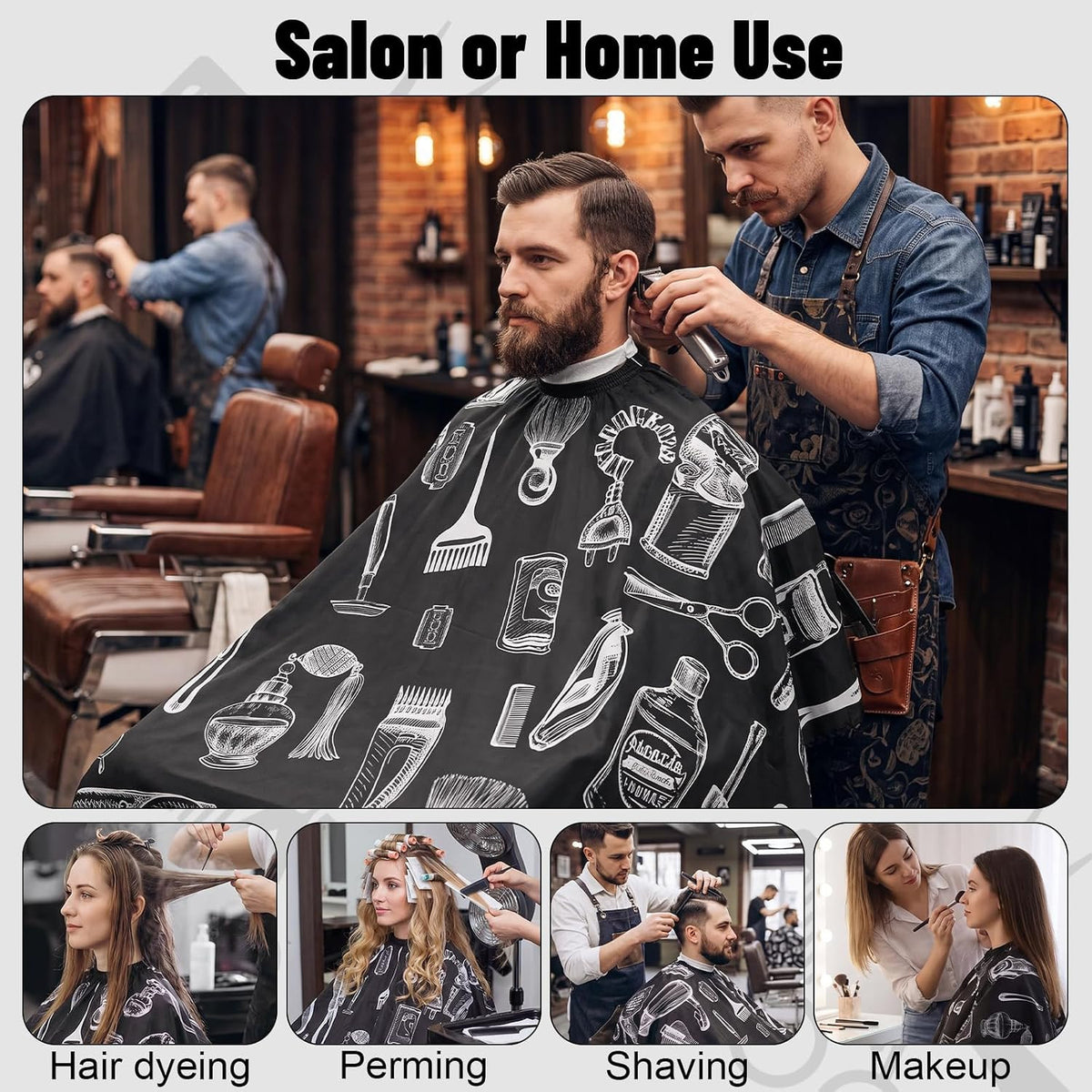 Barber Haircut Kit 10-in-1 with Neck Brush for Hair Cutting