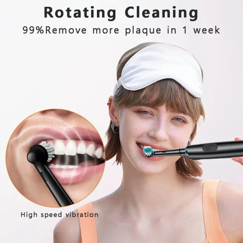 Rechargeable Electric Toothbrush with Rotating Brush Heads for Deep Cleaning Adults