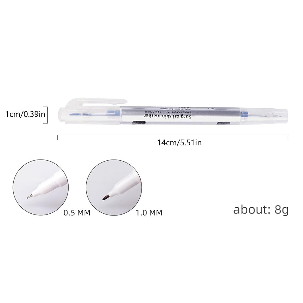 Tattoo Waterproof Double-Head Skin Positioning Marker Pen with Ruler