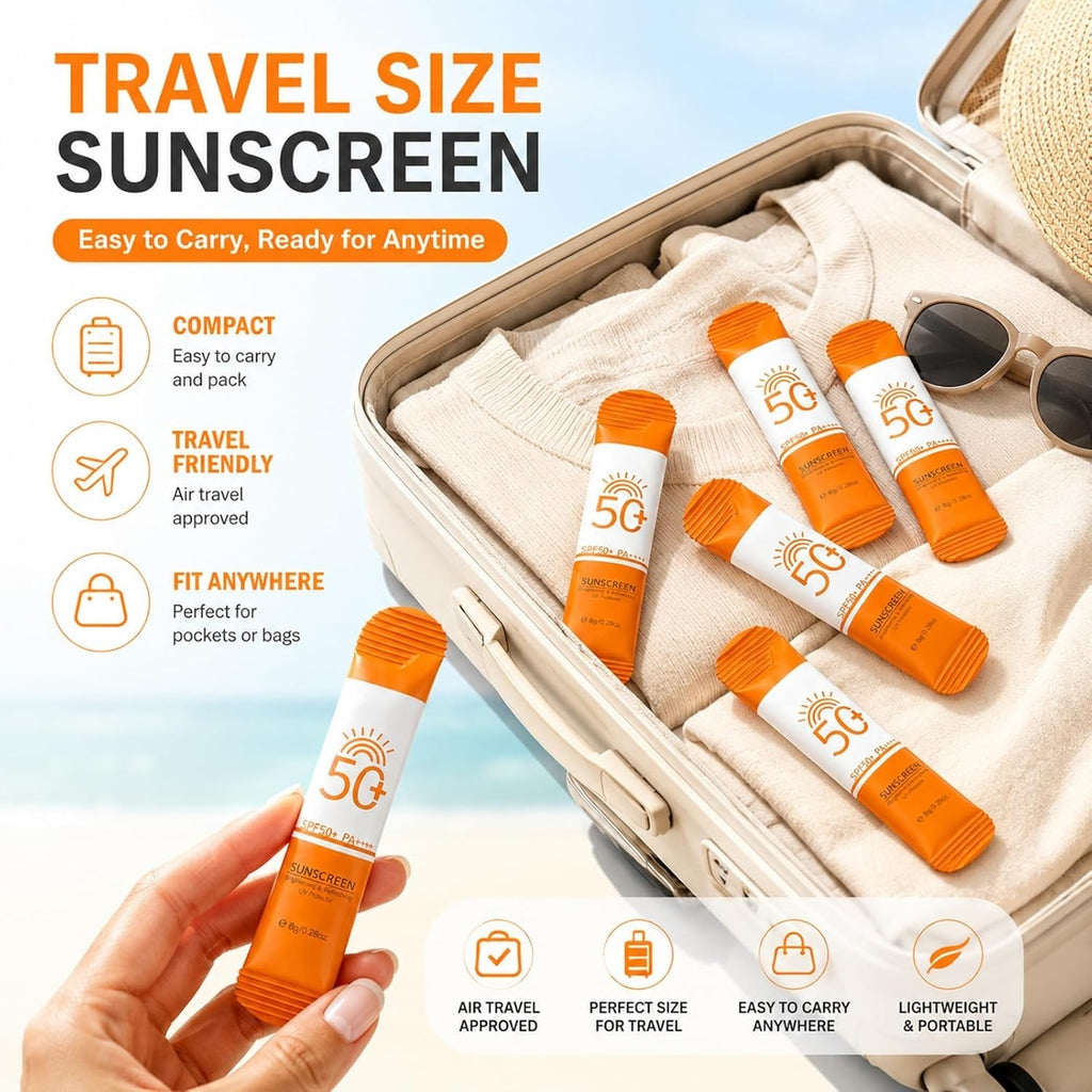 SPF 50 Mini Sunscreens 15-Pack Travel Size for Outdoor & Daily Use