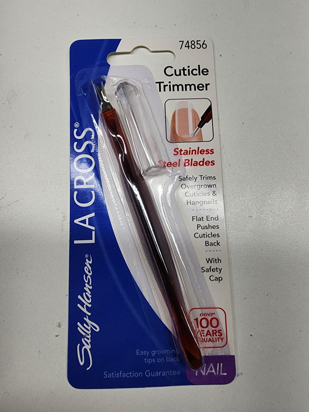 6 Pack Stainless Steel Cuticle Trimmers with Safety Cap - Nail Grooming Tools