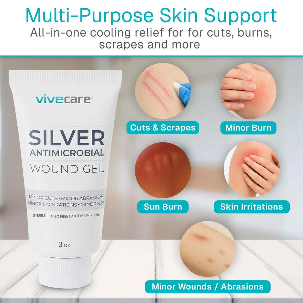 Medical Grade Silver Wound Gel for Burn and Cut Healing - 3 oz