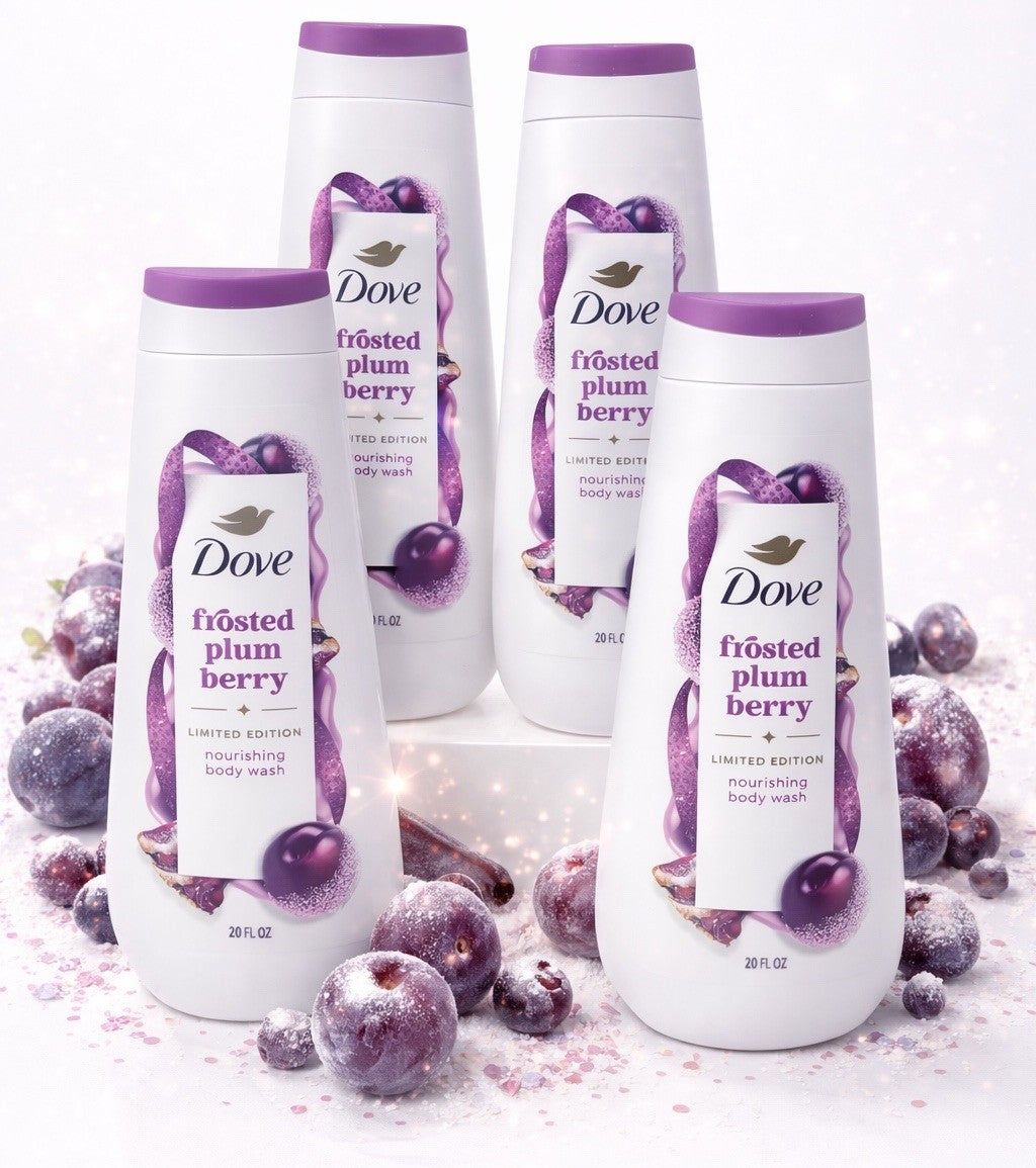 Dove Frosted Plum Berry Body Wash - Limited Edition Holiday 20 oz