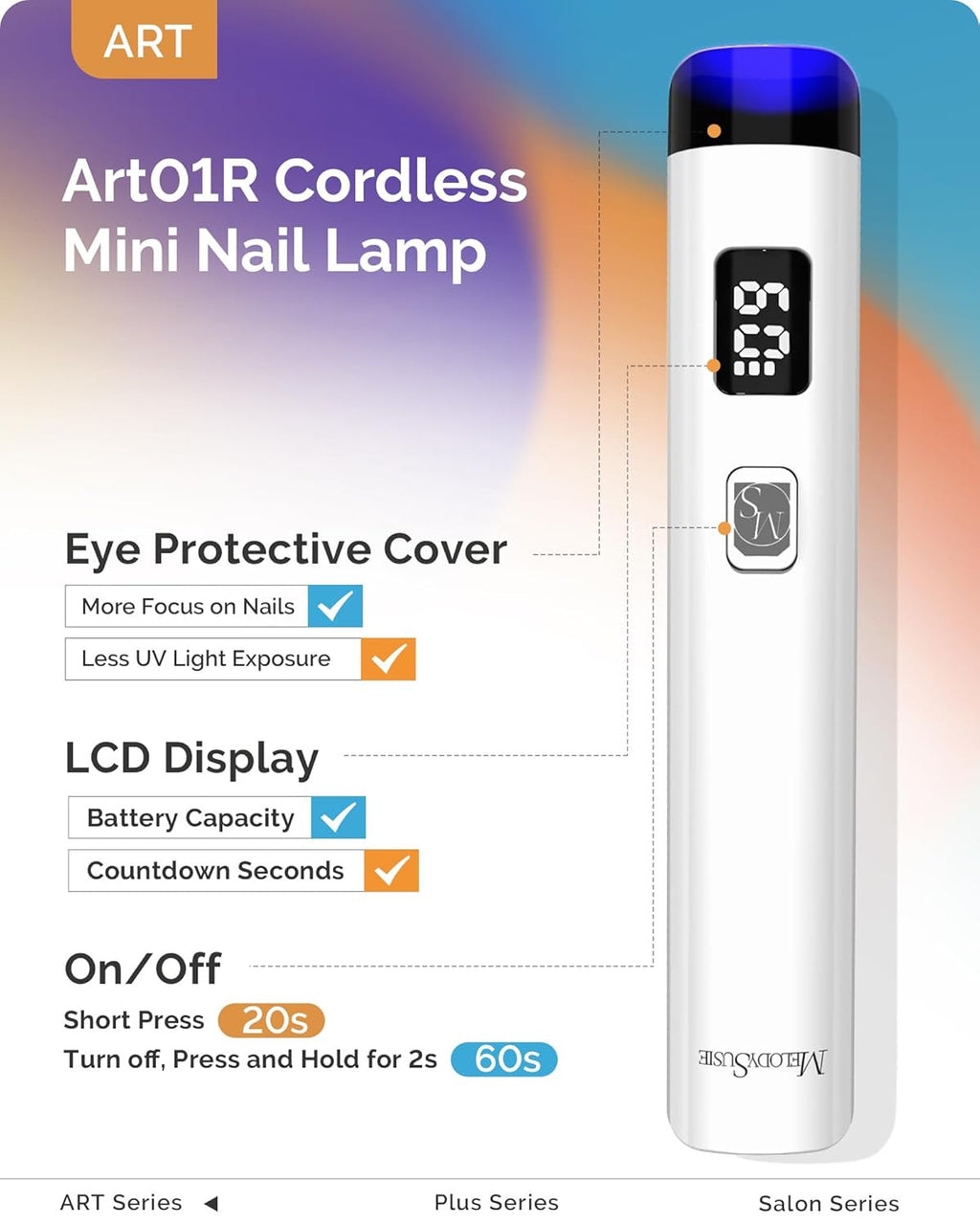 Cordless UV Nail Lamp for Gel Nails - Portable Handheld Curing Light