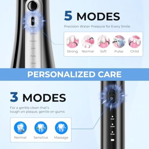 Water Flosser and Electric Toothbrush Combo Kit Black - 2-in-1 Oral Care Set