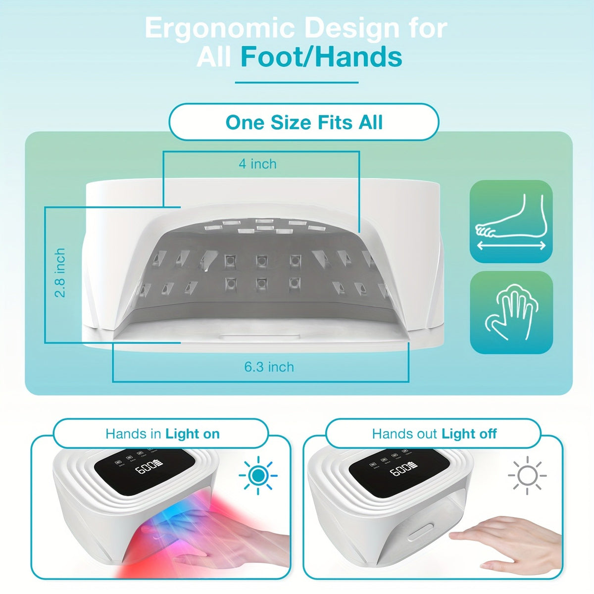 Rechargeable UV LED Nail Fungus Laser Device for Toenail Care & Fast Drying