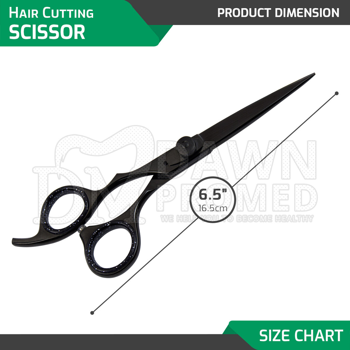 Professional 6.5 Inch Black Hair Cutting Thinning Scissors Set - Barber Shears with Plasma Coating