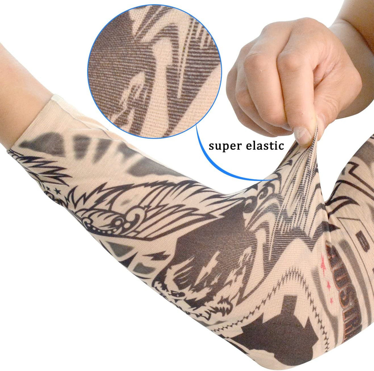 Temporary Tattoo Arm Sleeves 20Pcs Set - Sleeve Pro, Unisex Stretchable Body Art
