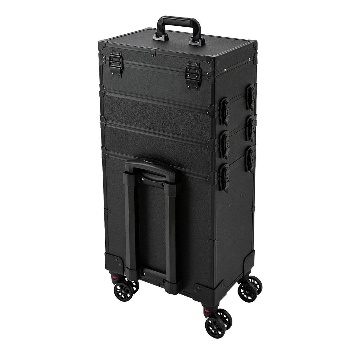 Professional Rolling Makeup Case with LED Lights and Multiple Tiers