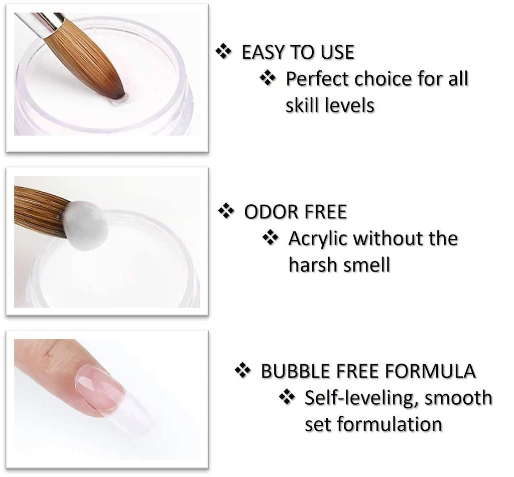 Odorless Acrylic Nail Kit for Nail Technician Exams - Easy Application