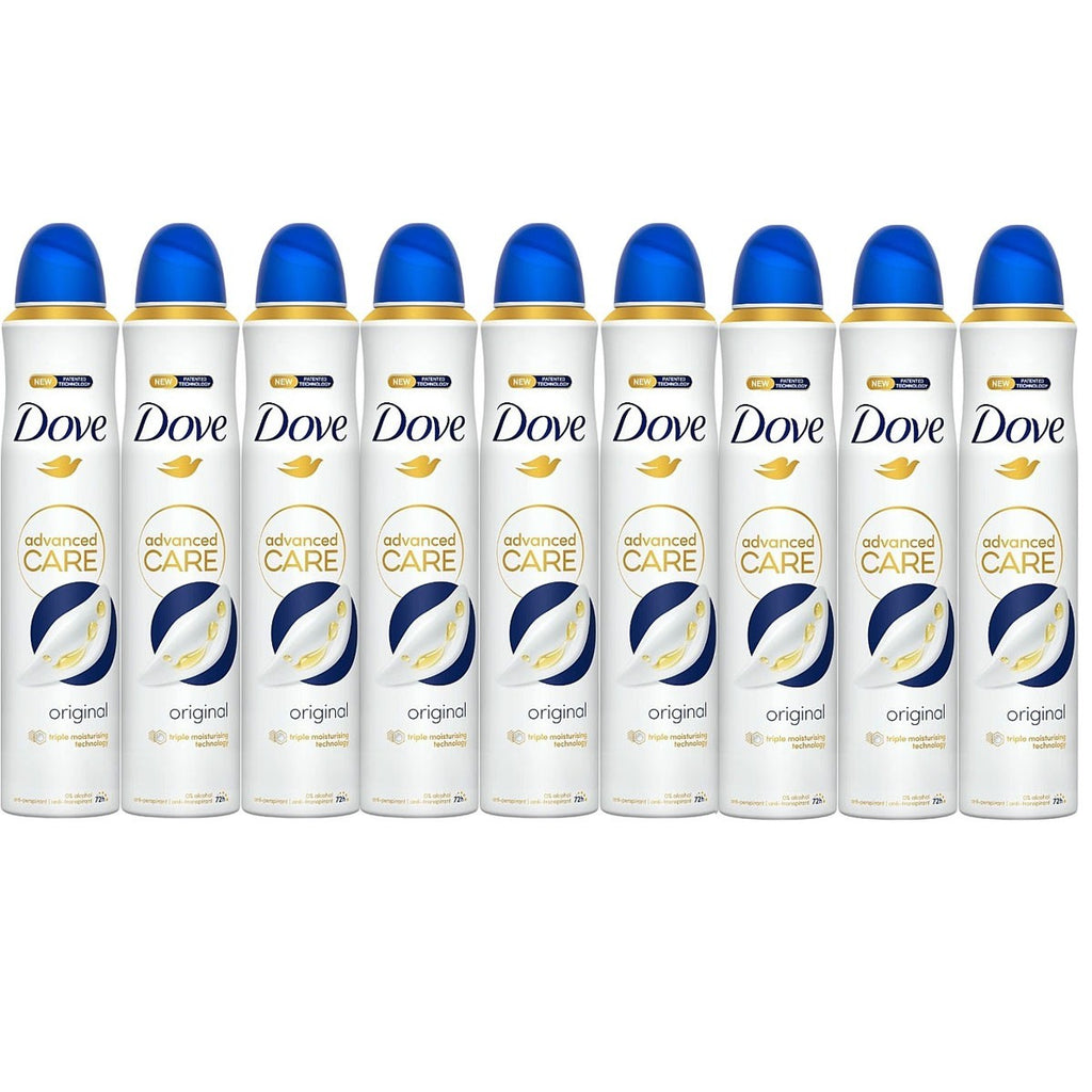 Dove Original Antiperspirant Deodorant Spray 150ml Pack of 9 - Alcohol-Free, Moisturizing, Quick-Dry
