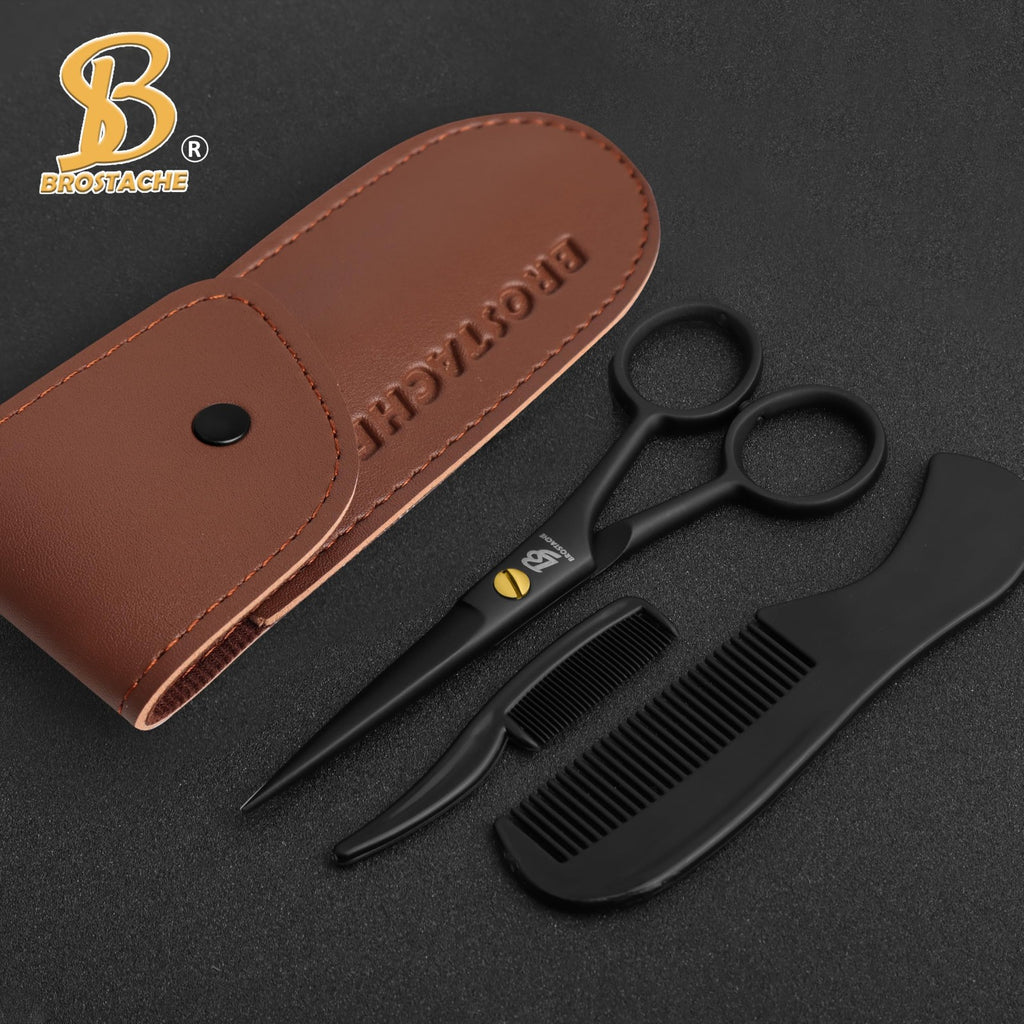 5 Inch Stainless Steel Beard & Mustache Scissors with Sharp Blades and Coating