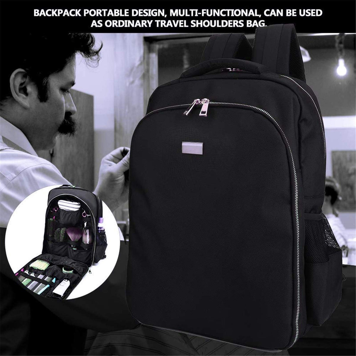 Professional Barber Clipper Organizer Bag - Portable Travel Storage Case