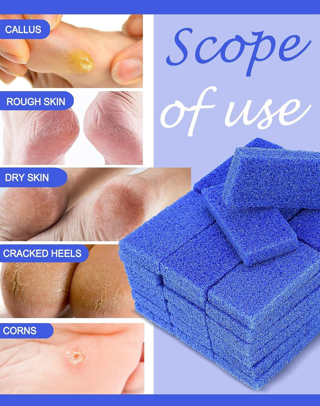 Disposable Pedicure Pumice Stone for Feet Scrubber - 40PCS Coarse & Medium Grit