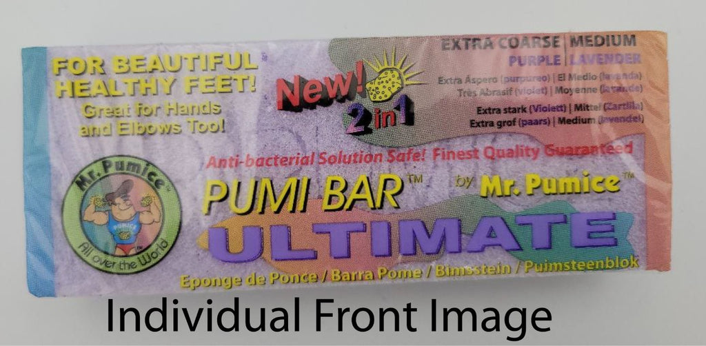 3pcs Pumice Pumi Bar ULTIMATE Purple 2-in-1 Extra Coarse & Medium for Hands & Feet