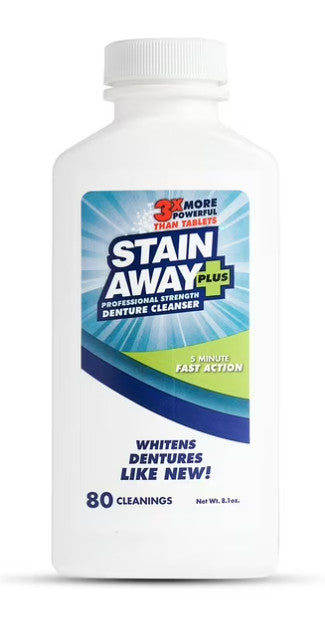 Denture Cleanser Powder - Whitens, Brightens & Odor Removal, 8.1 oz, 80 Uses