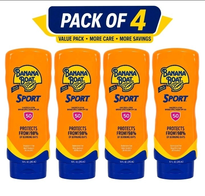 Banana Boat Sport Ultra Sunscreen Lotion SPF 50 10 Fl Oz - Pack of 4