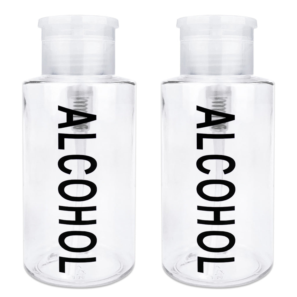 10 Oz Liquid Pump Dispenser Bottles - Clear, 2-Pack for Alcohol & More