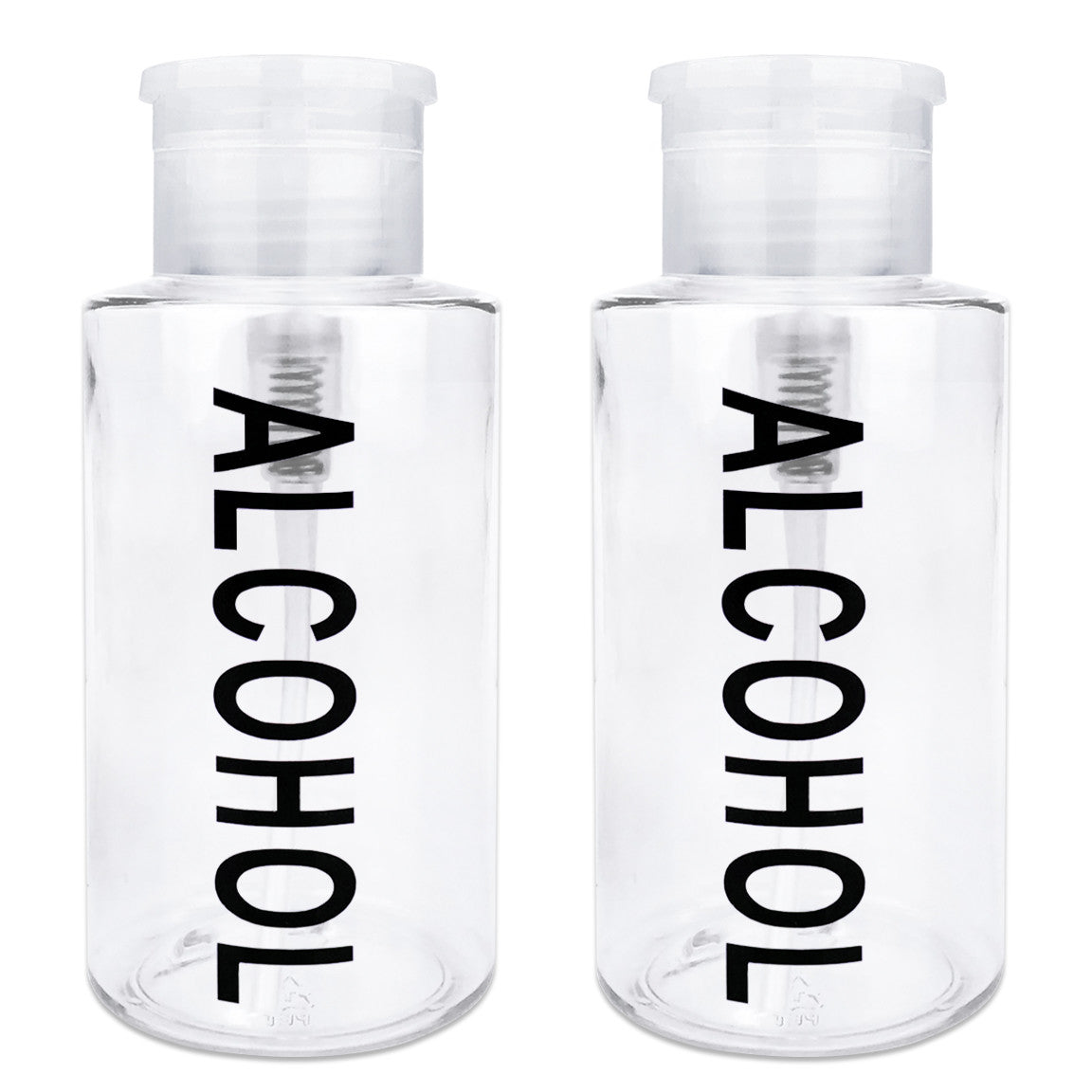 10 Oz Liquid Pump Dispenser Bottles - Clear, 2-Pack for Alcohol & More