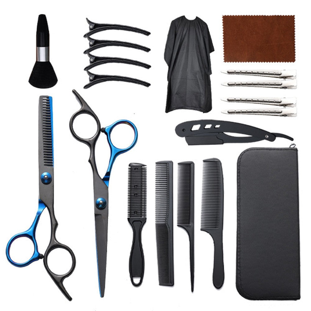 Professional Hair Cutting Scissors Shears Set for Salon & Home Use - 19 Pieces
