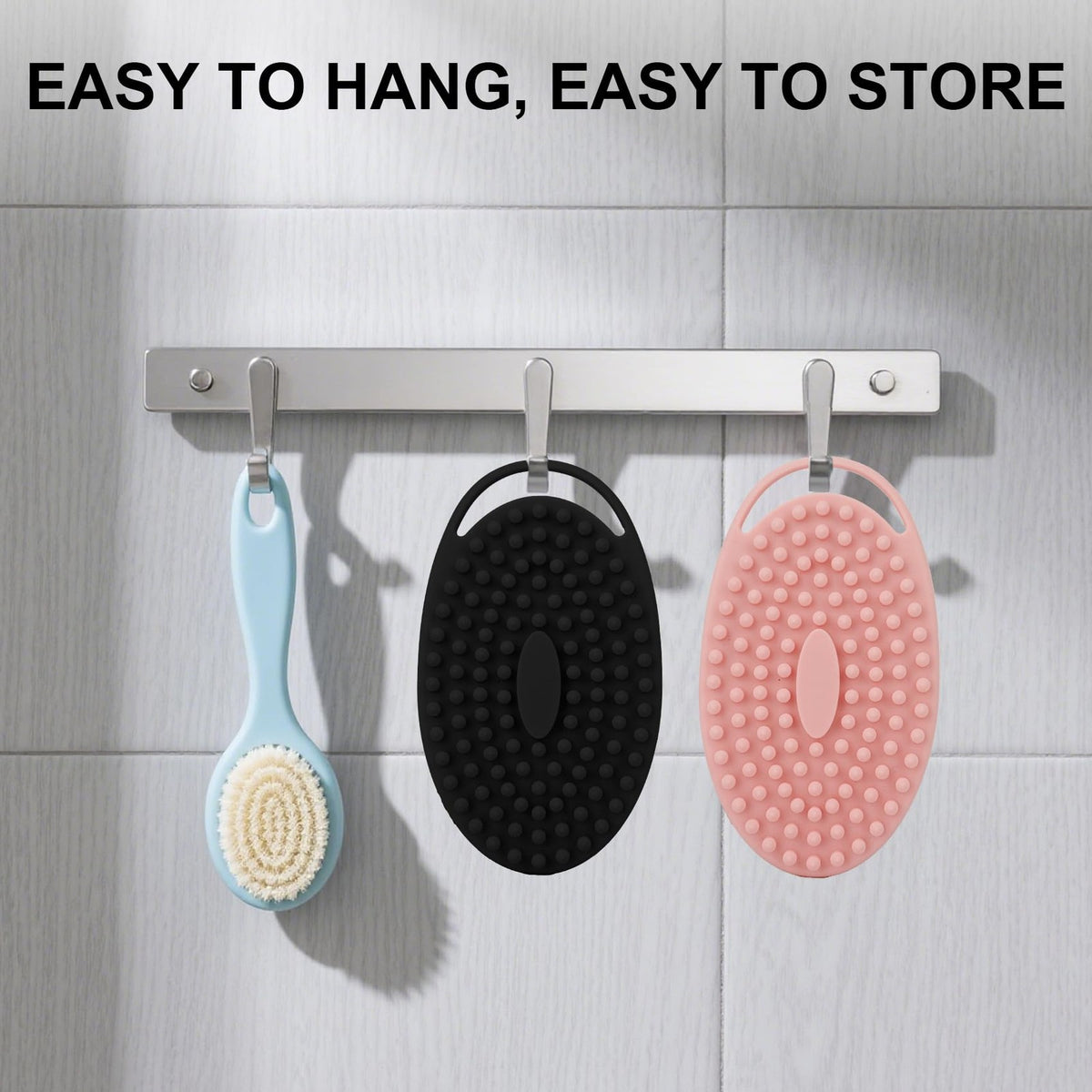 Silicone Body Scrubber 2-Pack Exfoliating Loofah Shower Brush for Sensitive Skin
